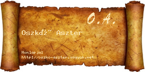 Oszkó Aszter névjegykártya
